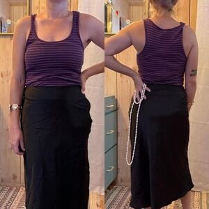 Old Navy striped tank top with light gold‎ stripes